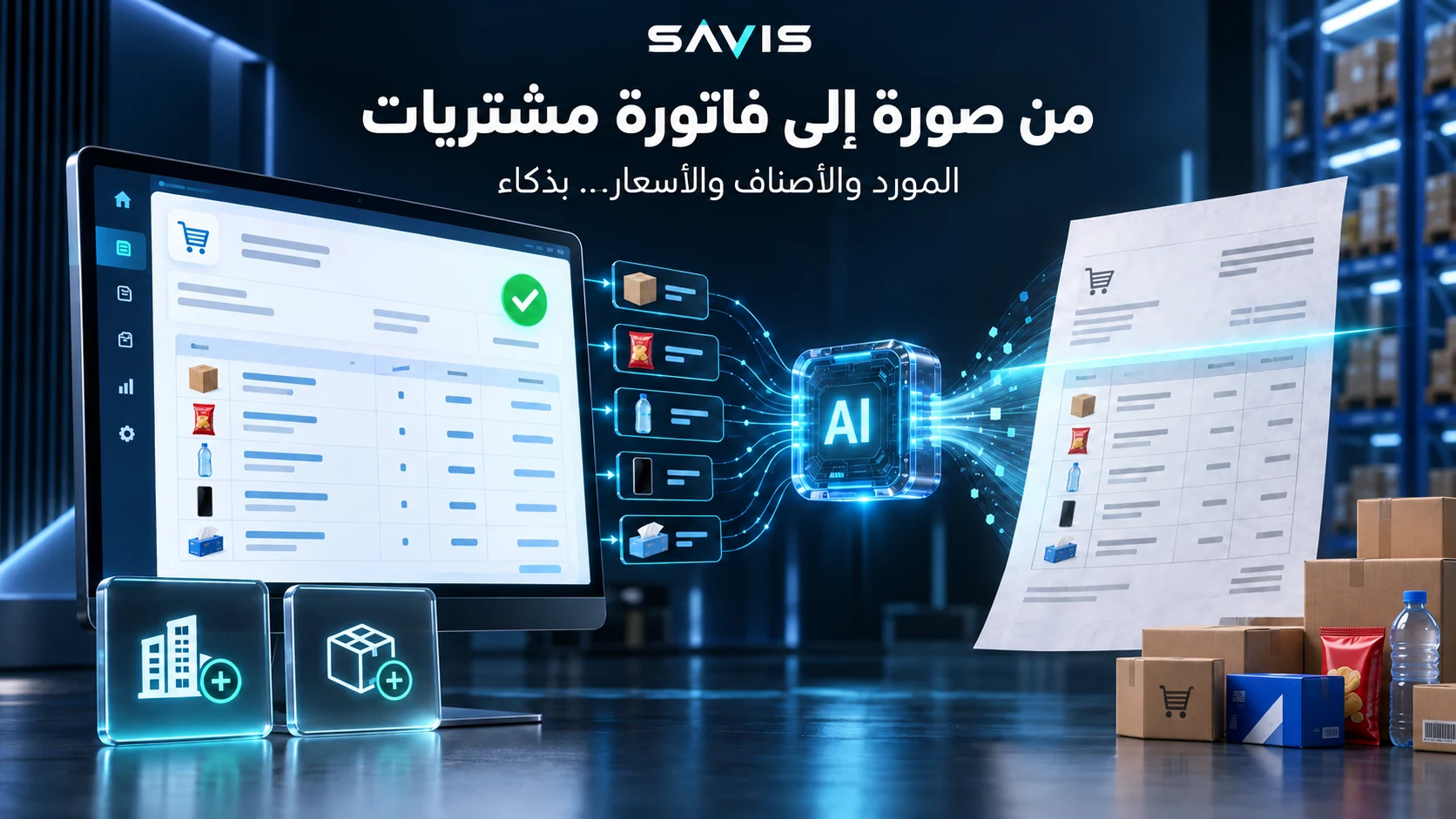 من صورة إلى فاتورة مشتريات بالذكاء الاصطناعي في سافيس
